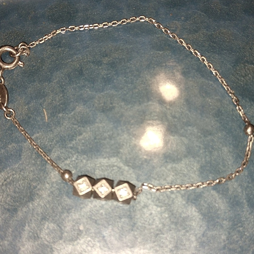 Gorgeous~fossil sterling silver bracelet 6 in